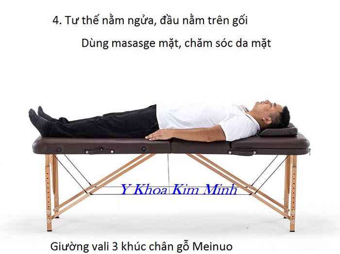 Giuong massage vali xep 3 khuc nhang hieu Meinuo chan go - Y Khoa Kim Minh