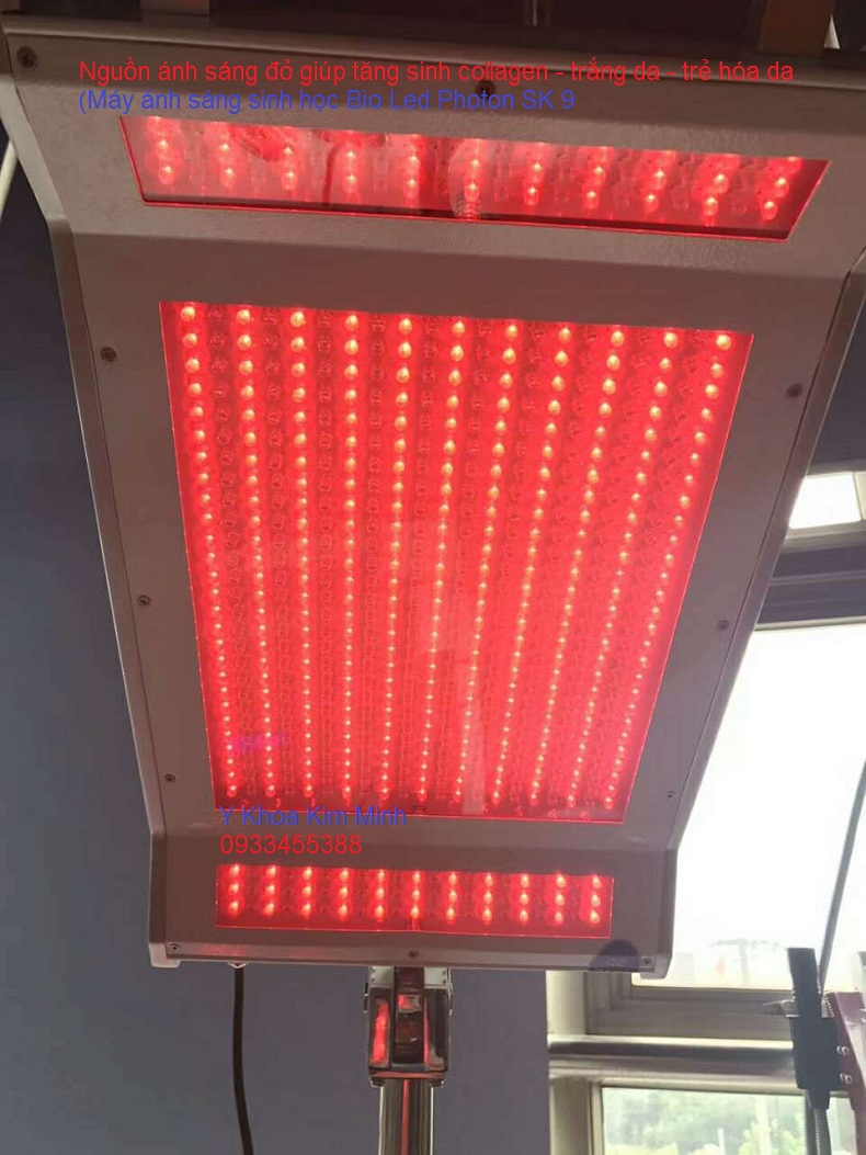 Cong dung tinh nang anh sang sinh hoc cham soc da - may anh sang bio led photon PDT 3 màu SK 9 nhap khau Y Khoa Kim Minh