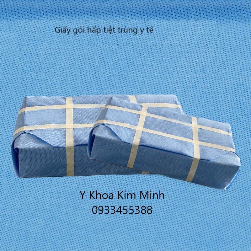 Giấy gói và băng keo chỉ thị nhiệt dùng hấp tiệt trùng dụng cụ y khoa pen kéo dùng cho phòng mổ phẫu thuật