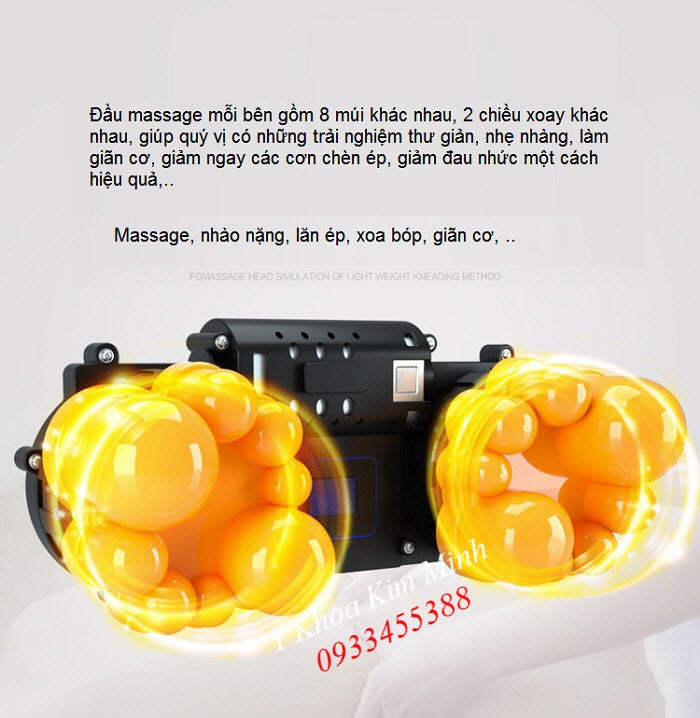 Gôi massage cổ giảm đau K16D có 16 múi khác nhau nhào nặng xoay chiều - Y Khoa Kim Minh