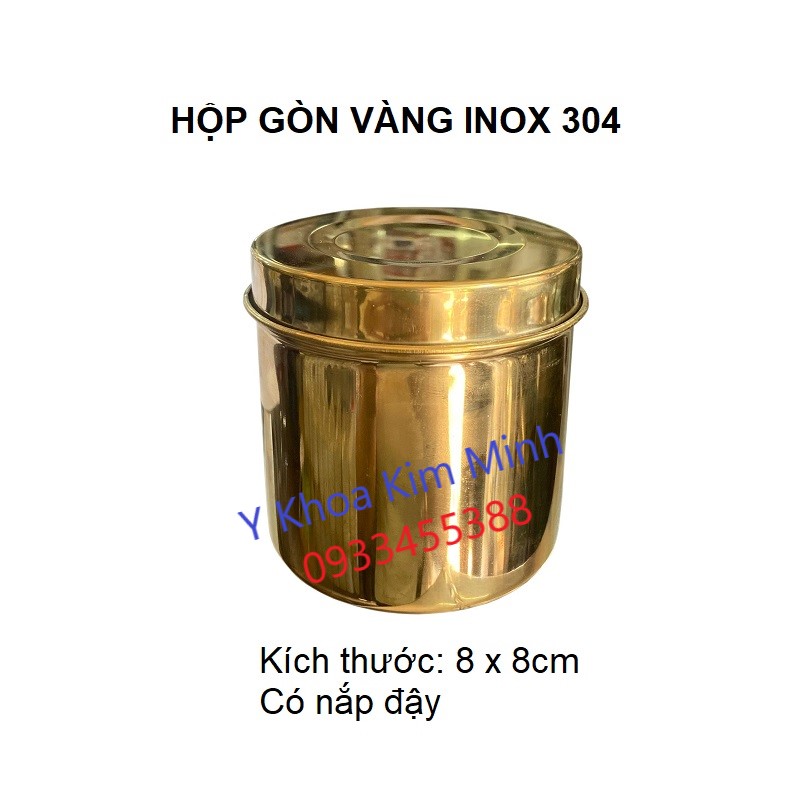 Họp đựng gòn vàng có nắp 8x8cm