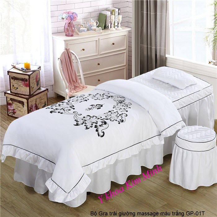 Noi ban gra trai giuong massage tham my spa mau trang GP-01T - Y Khoa Kim Minh
