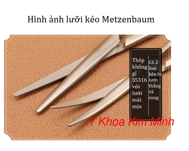 Lưỡi cắt kéo metz gồm kéo tù lưỡi thẳng và kéo tù lưỡi cong