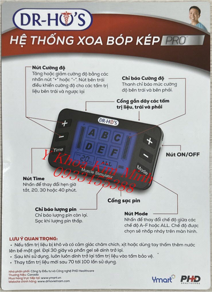 Hướng dẫn cách sử dụng máy xung điện Dr Ho Pro