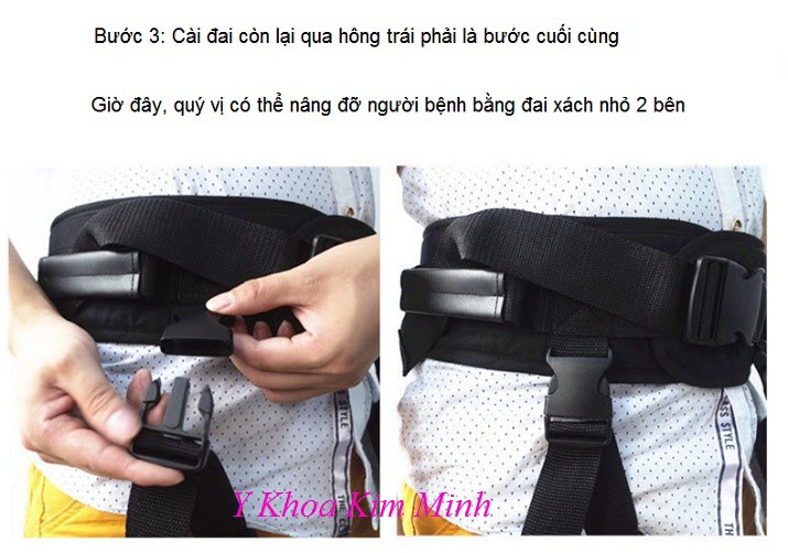 Hướng dẫn bước 3 gắn đai hông giúp di chuyển người bệnh - Y Khoa Kim Minh