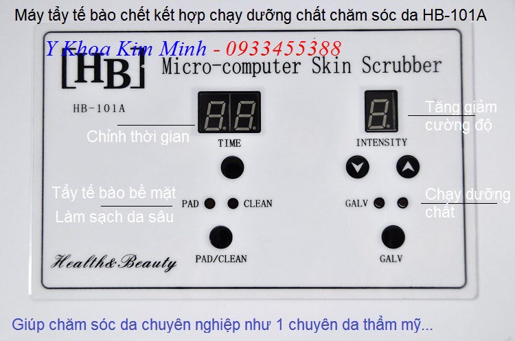 Hướng dẫn sử dụng máy chăm sóc da - máy tẩy tế bào chết làm sạch da kết hợp chạy dưỡng chất HB-101A - Y khoa Kim Minh 0933455388