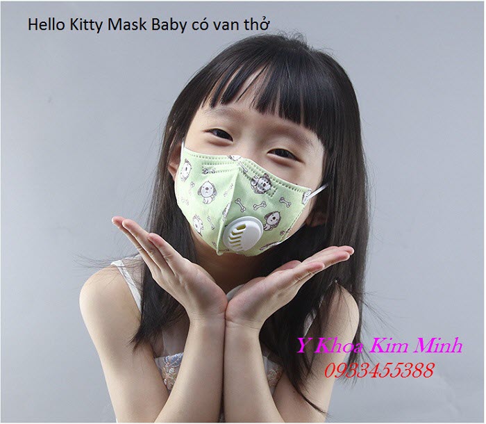 Hello Kitty Mask Baby có van thở, lọc bụi min - Y Khoa Kim Minh