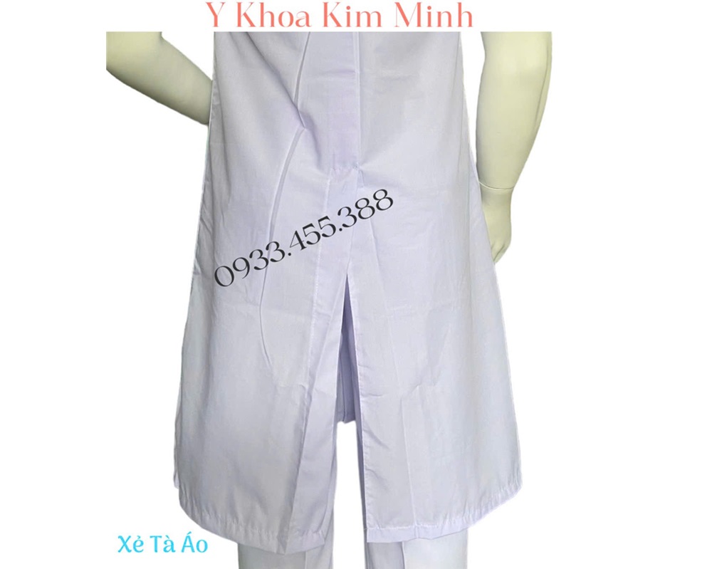 Áo bác sĩ nữ, áo blouse nữ tay dài quá gối bán giá sỉ ở Y Khoa Kim Minh