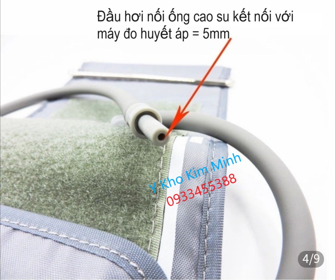 Hình ảnh đầu cao su nối bao vải với máy đo huyết áp điện tư