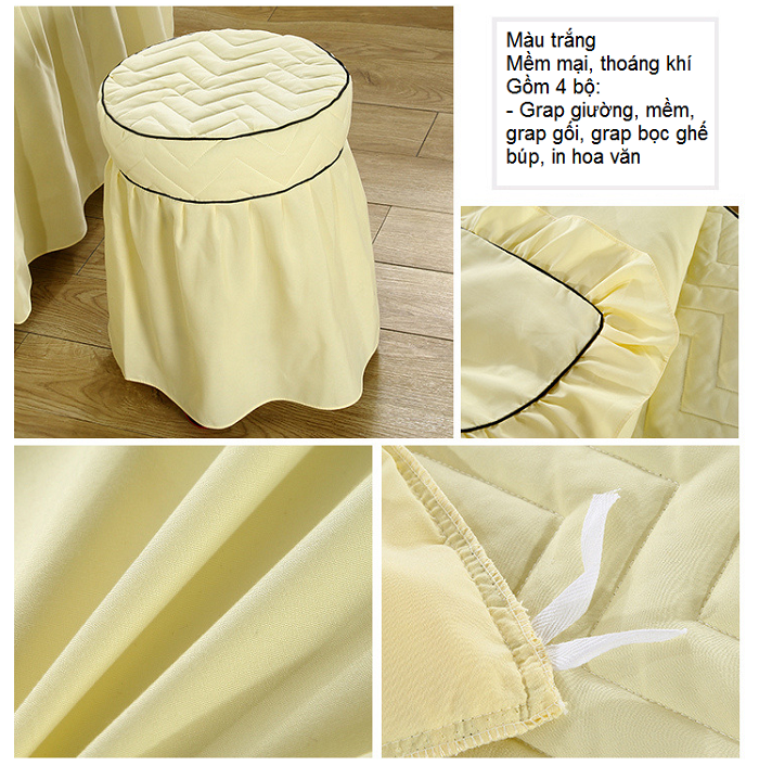 Hình ảnh thực tế grap giường vải vàng trải gường massage - Y khoa Kim Minh