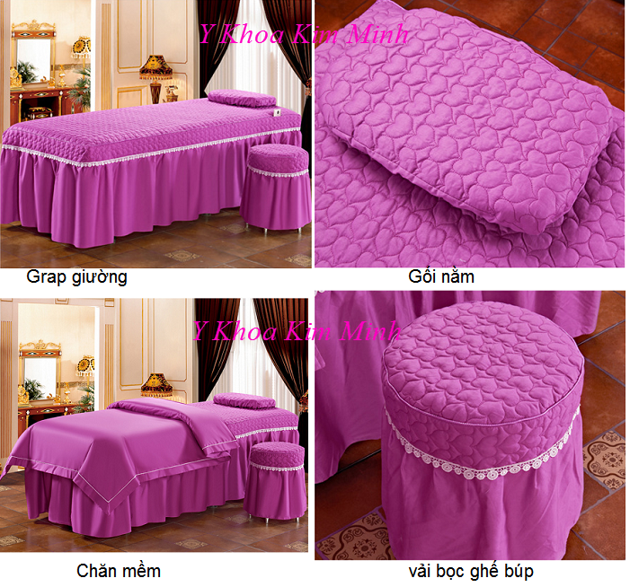 Hình ảnh gra giường thẩm mỹ GP-02T vải màu Blueberry - Y khoa Kim Minh