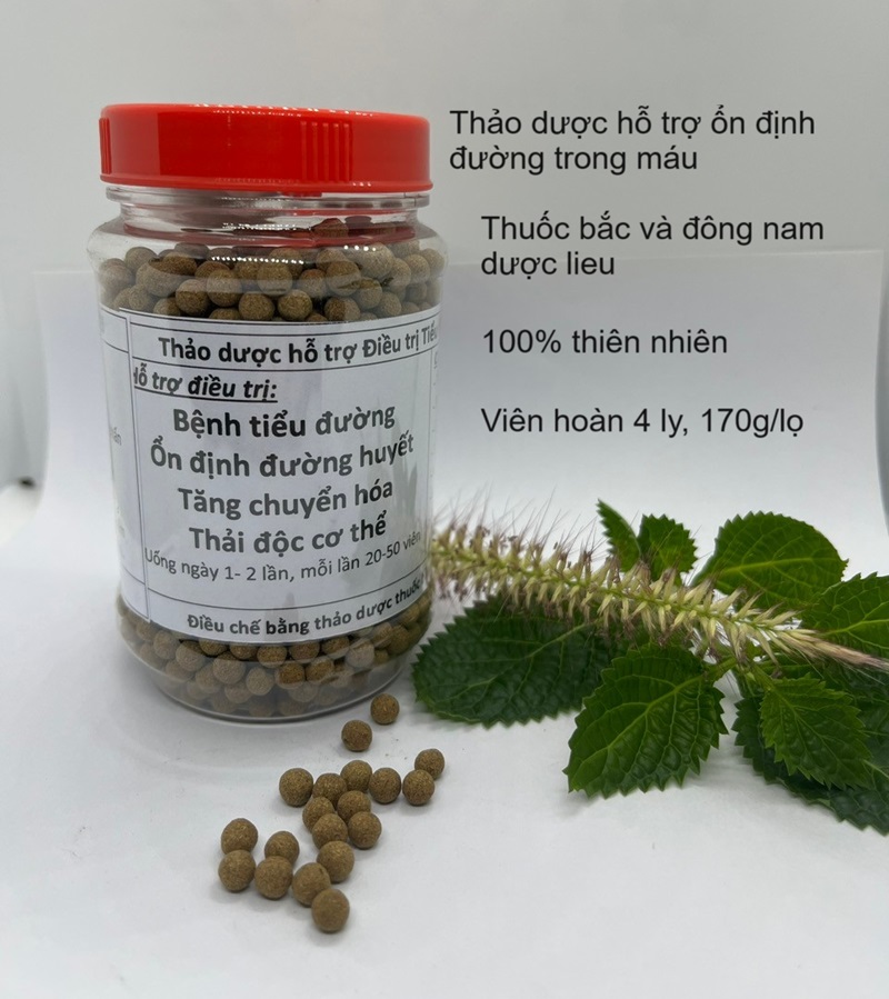 Hình ảnh lọ thảo dược ổn đình đường trong máu của bệnh nhân tiểu đường