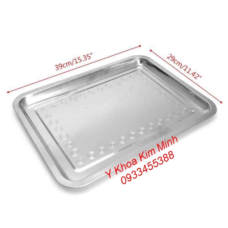 Mâm chữ nhật chất liệu inox SUS-201 nhiều size cho bạn lựa chọn Mâm inox chữ nhật dùng trong ngành y tế bán giá sỉ tại Y Khoa Kim Minh