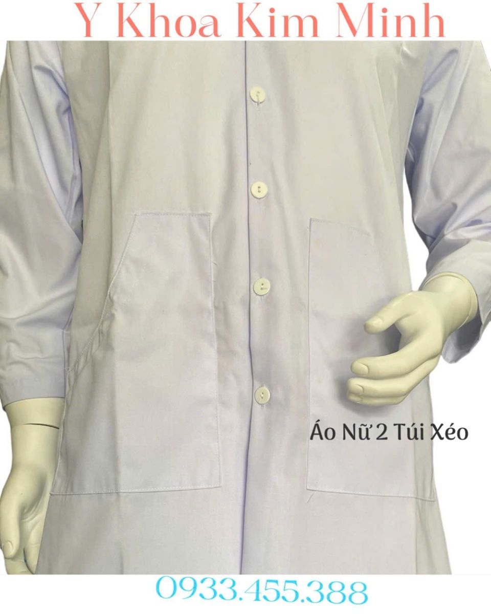 Hinh anh thực tế quần áo blouse dùng cho bác sĩ nữ, tay dài bán gi sỉ ở Tp.HCM