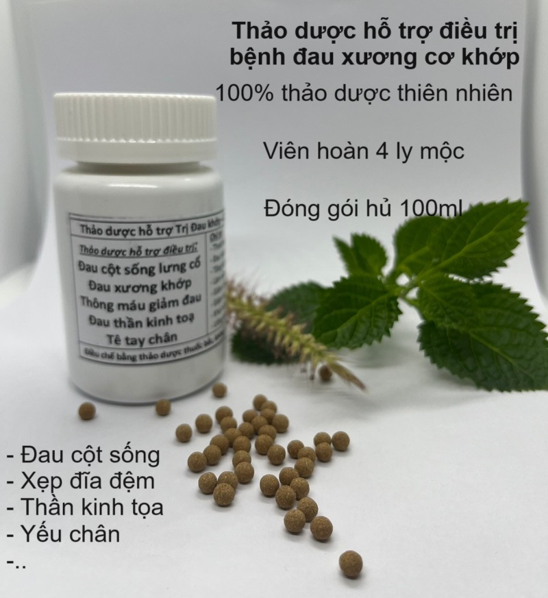 Hình ảnh viên thảo dược đông y hỗ trợ điều trị xẹp đĩa đệm, viêm cơ xương khớp cột sống thần kinh tọa