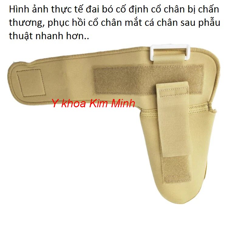 Hình ảnh đai bó cố định cổ chân bị chấn thương mắt cá chân màu xám trắng - Y khoa Kim Minh