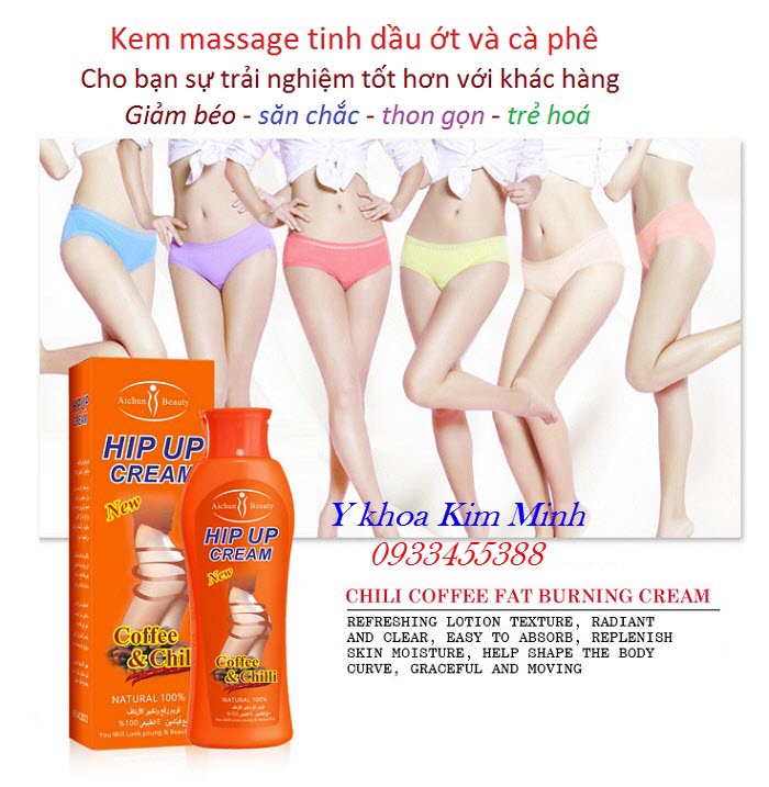 Kem massage tinh dầu ớt và cà phê giảm béo bụng body toàn thân hiệu quả cao - Y khoa Kim Minh