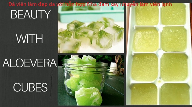 Hỗn hợp nha đam aloevera tạo ra đá viên lạnh làm trắng mịn da - Y Khoa Kim Minh
