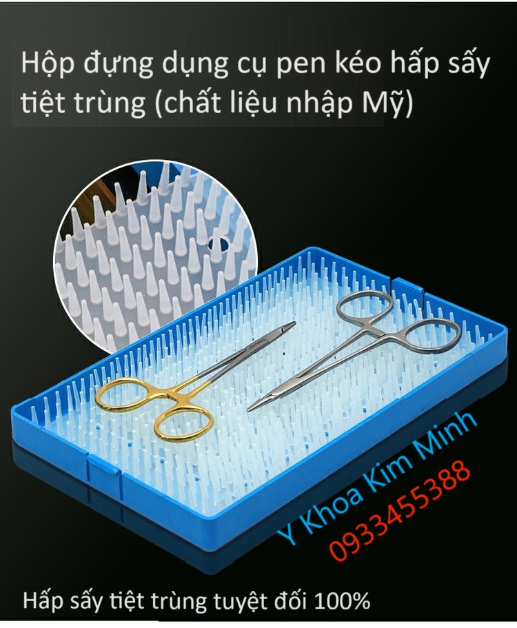 Hộp đựng dụng cụ pen kép nhíp hấp sấy tiệt trùng chịu nhiệt độ và áp suất cao an toàn dùng trong bệnh viện phòng khám