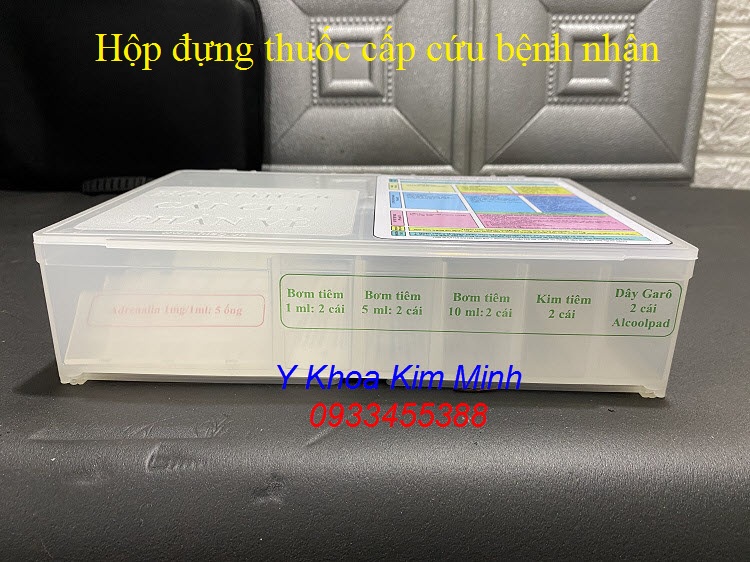 Hộp thuốc cấp cứu phản vệ bằng nhựa kích thước 20x25x5cm - Y khoa Kim Minh
