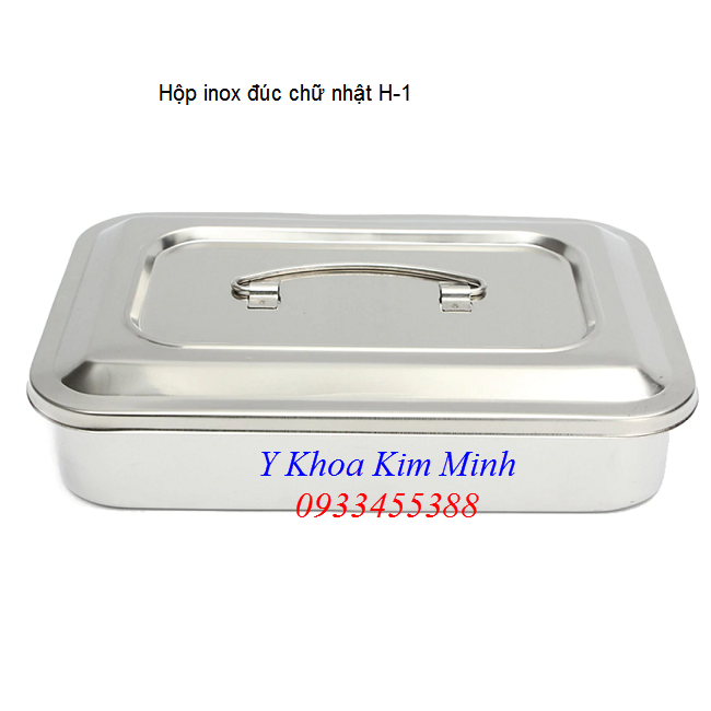Hộp inox đúc chữ nhật hàng nhập khẩu - Y khoa Kim Minh Noi ban hop inox duc chu nhat hang nhap khau H-1 kich thuoc 30x20x5cm - Y khoa Kim Minh