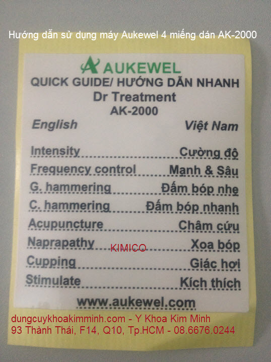 Hướng dẫn sử dụng máy xung điện miếng dán Aukewel AK-2000