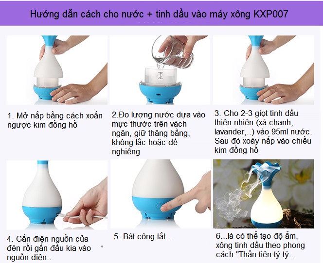 Hướng dẫn cho nước cất và tinh dầu vào máy xông KXP-007 - Y Khoa Kim Minh 0933455388