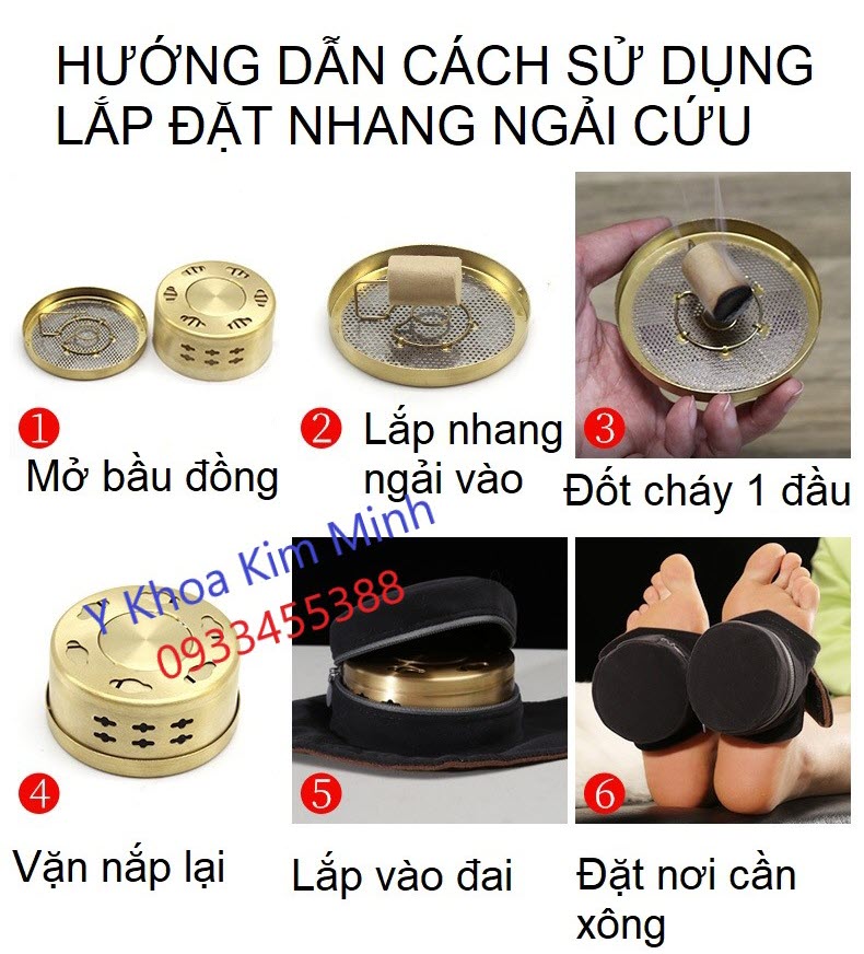 Hướng dẫn cách lắp nhang ngải cứu vào đai ngải cứu đơn