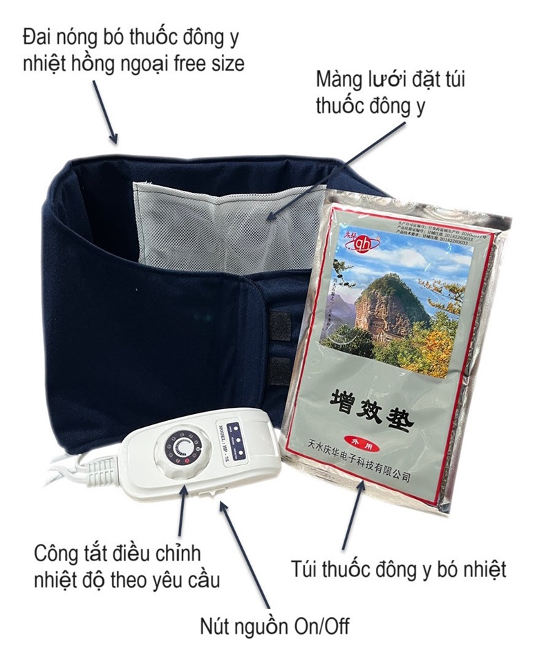 Hướng dẫn cách dùng đai nóng bó thuốc đông y thảo dược HP75L