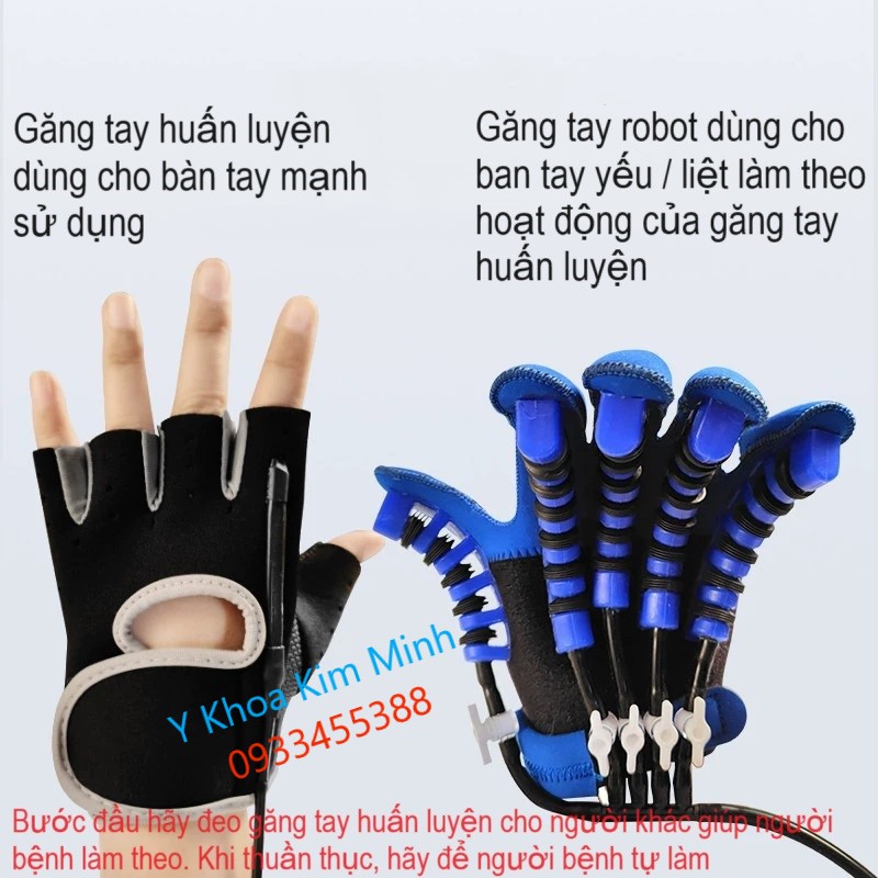 Hướng dẫn cách dùng găng tay robot R930 tập phục hồi bàn tay bị liệt người bệnh tai biến