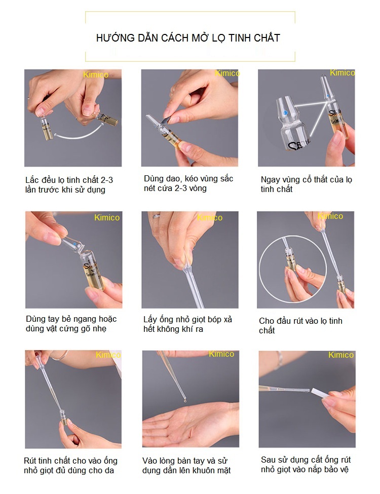 Hướng dẫn cách mở lọ tinh chất dưỡng trắng da mặt Scalptura Thụy sỹ - Y Khoa Kim Minh 0933455388
