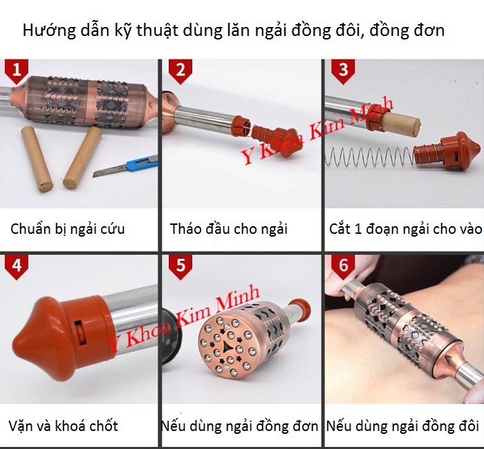 Sử dụng con lăn ngải đồng đôi, đồng đơn hiệu quả điều trị cơ xương khớp và thần kinh - Y Khoa Kim Minh Hướng dẫn cách sử dụng và cho ngải vào con lăn đồng đôi, lăn đồng đơn - Y Khoa Kim Minh