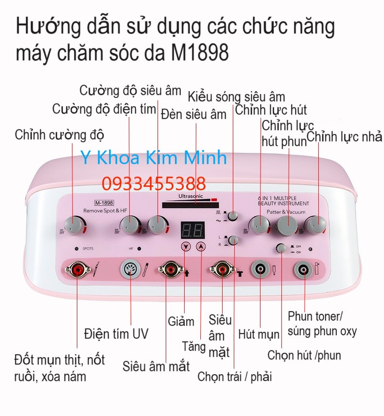 Hướng dẫn sử dụng các chức năng của máy chăm sóc da M1898