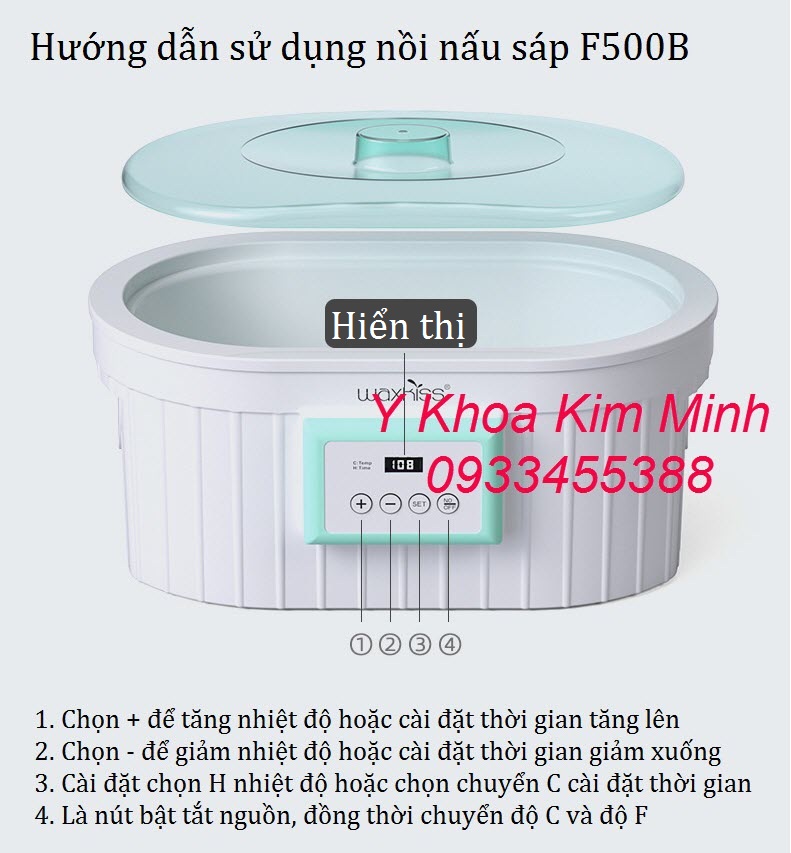 Hướng dẫn cách sử dụng nồi nấu sáp paraffin F500B