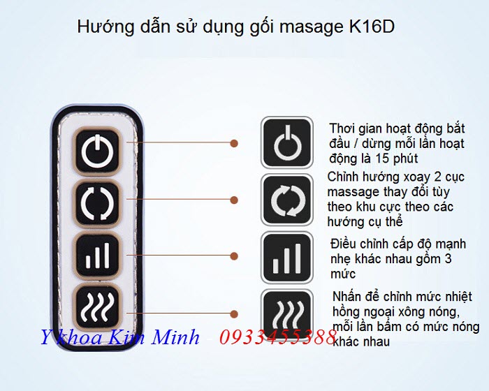 Hướng dẫn cách sử dụng gối masssage trị liệu giảm đau cột sống cổ K16D - Y khoa Kim Minh