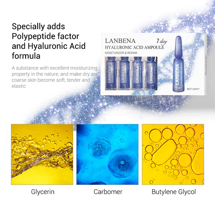 Huyet thanh Hyaluronic Acid HA Lanbena Ampoule chua tham nam, giu am, cang bong sang da - Y khoa Kim Minh