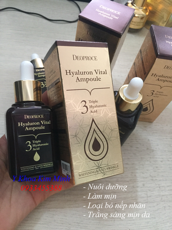 Công thức làm trắng loại bỏ nếp nhăn, làm chậm quá trình lão hóa từ huyết thanh Deoproce Hyaluron Vital Hàn Quốc - Y khoa Kim Minh