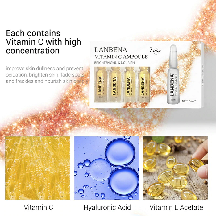Huyết thanh Vitamin C Ampoule của hãng Lanbena chuyên trị thâm nám, làm trắng hồng da - Y khoa Kim Minh