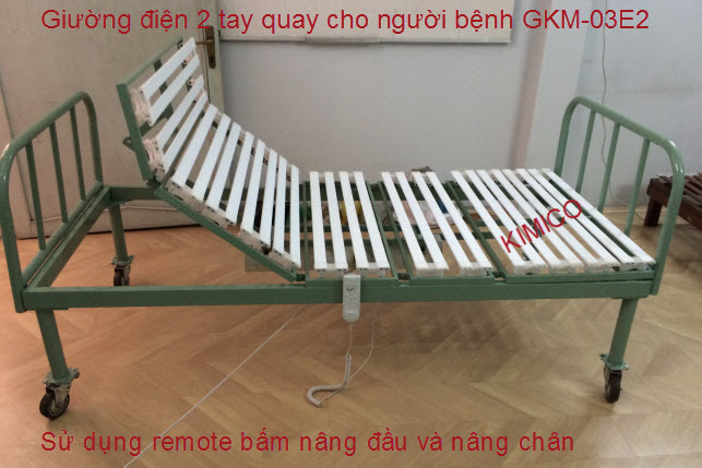 Giường điện 2 tay quay y tế người bệnh GKM-03E2