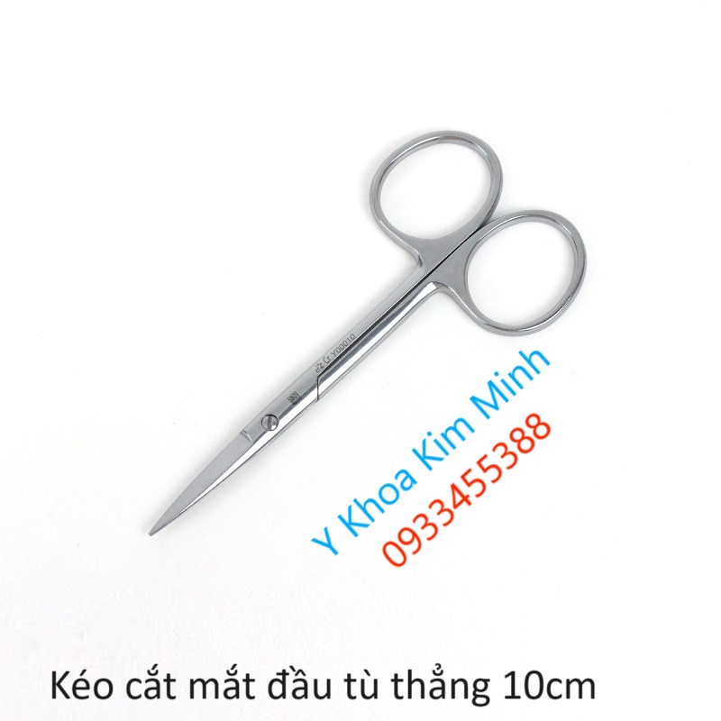 Kéo cắt mắt đầu tù thẳng 10cm bán ở Y Khoa Kim Minh