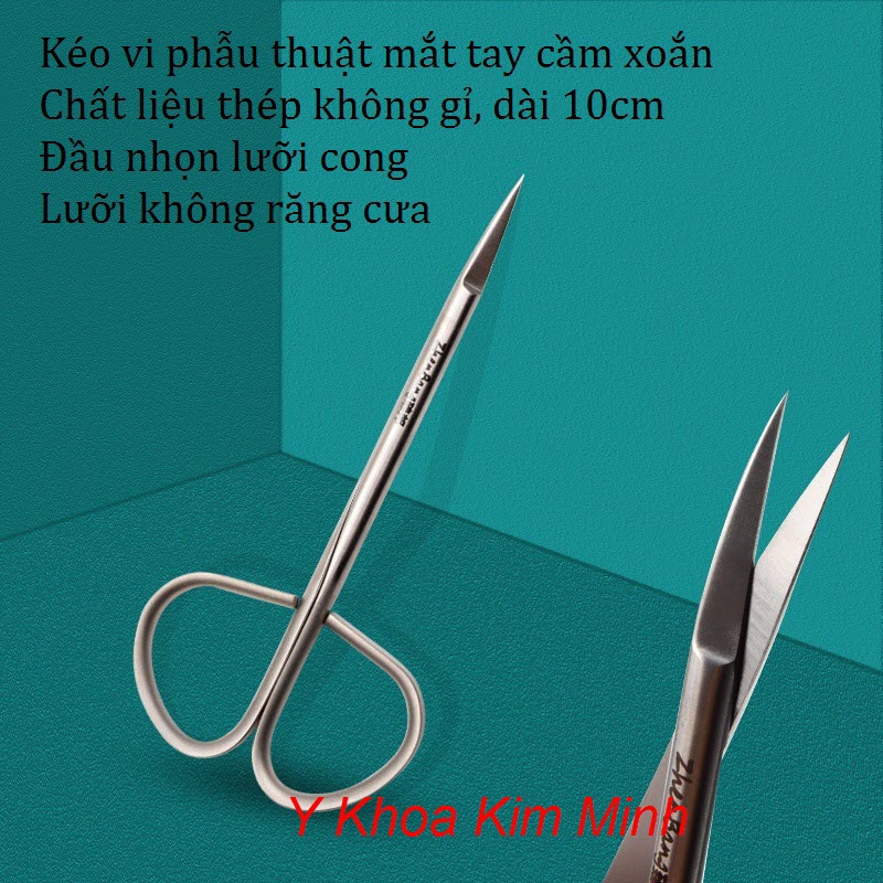 Nhíp y tế tây cầm xoắn đầu nhon lưỡi cong thép không gỉ dài 10cm