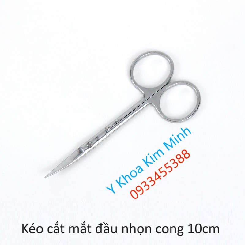 Kéo cắt mắt vi phẫu đầu nhọn mũi cong dài 10cm