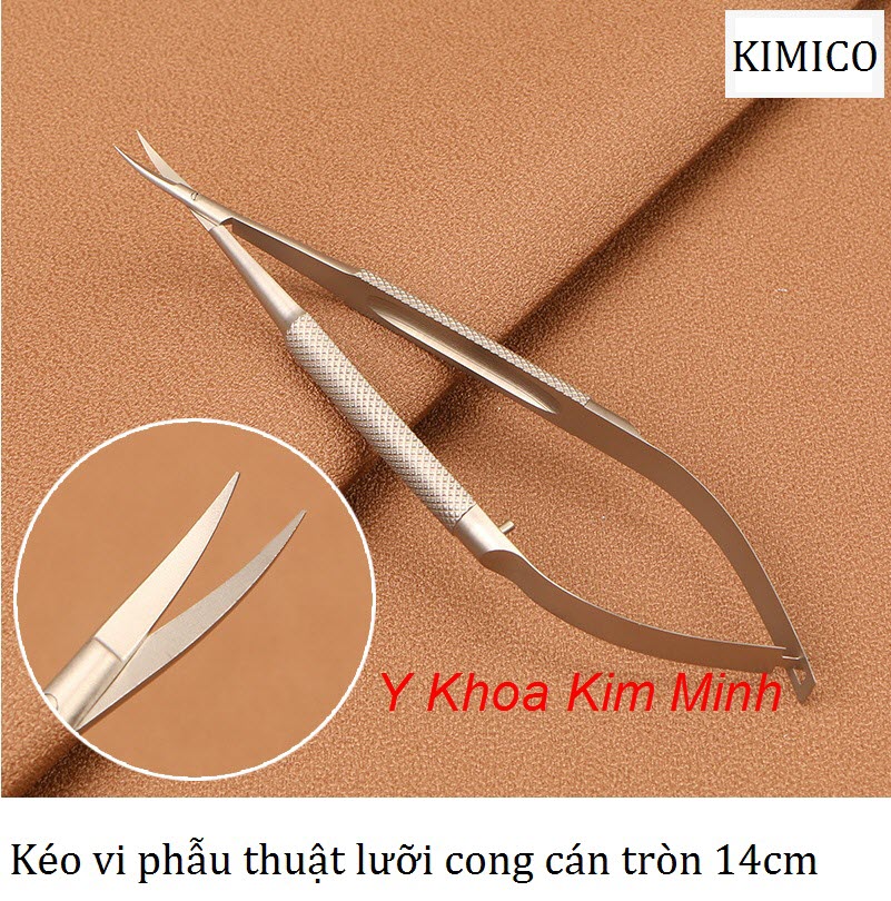Kéo vi phẫu lưỡi cong cán tròn 14cm