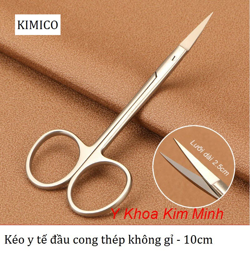 Kéo y tế đầu cong 10cm thép không gỉ