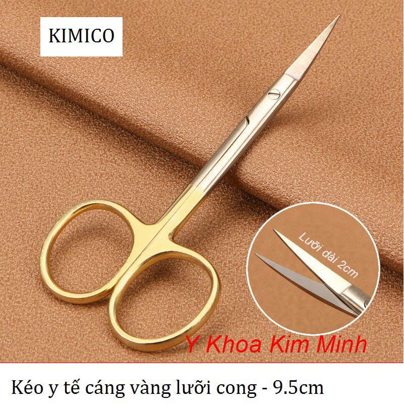 Kéo cán vàng lưỡi cong dài 9.5cm