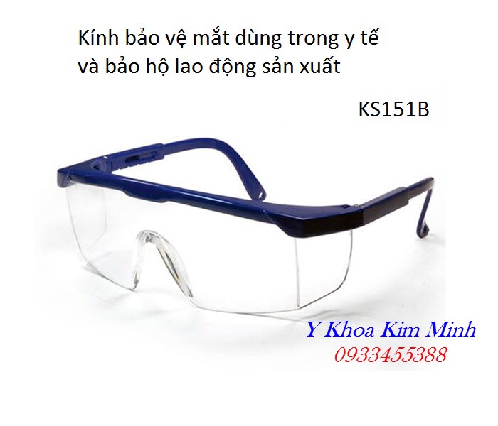 Kính bảo vệ mắt KS151S sử dụng tránh lây nhiễm virus trong giao tiếp, bán hàng, ngăn xâm nhập vào tuyến lệ - Y Khoa Kim Minh Kính bảo vệ mắt dùng trong y tế KS151B bán giá sỉ tại Tp Hồ Chí Minh - Y Khoa Kim Minh