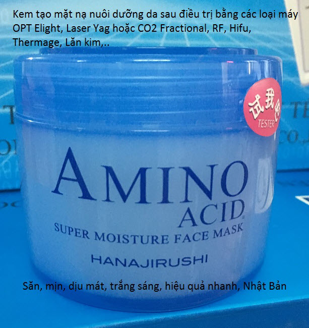 Kem lam mat na nuoi duong da Amino acid sau dieu tri bang may laser co2 yag, OPT elight, Hifu, thermage, rf, lan kim ban tai Y Khoa kim MInh