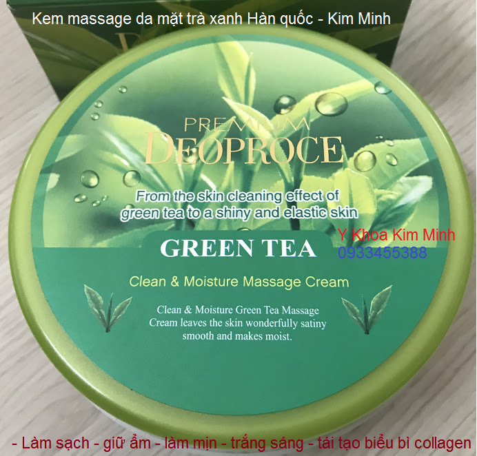 Kem massage da mat tra xanh Han Quoc Premium Deofoce Green Tea Korea nhap khau ban tai Y Khoa Kim Minh tp hochiminh
