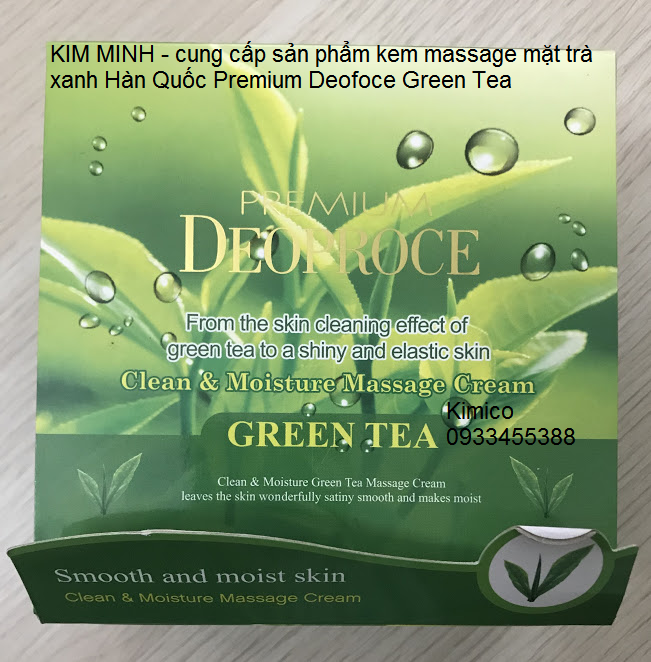 Kim minh cung cap kem massage mat han quoc Green tea tra xanh duong trang min da 