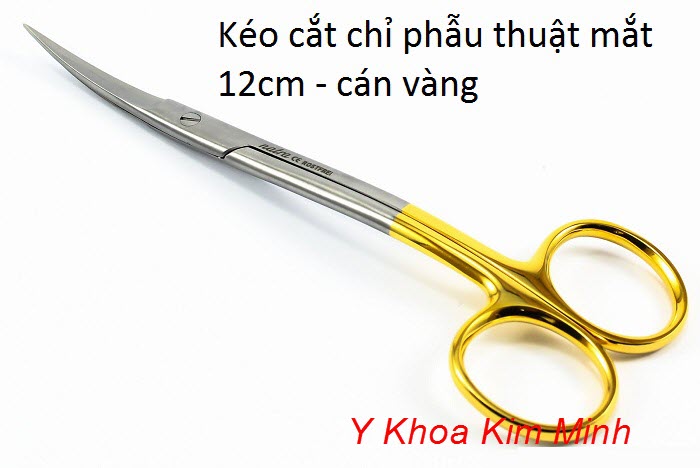 Kéo cắt chỉ phẫu thuật mắt 12 cm dùng trong phẫu thuật nhãn khoa, phẫu thuật thẩm mỹ